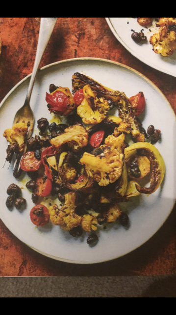 Home-Cooking tumeric roasted cauliflower